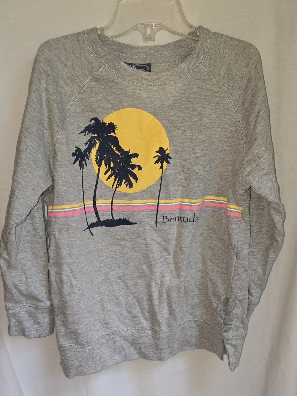 Girls' Gray Bermuda Graphic Sweatshirt with Yellow Sun
